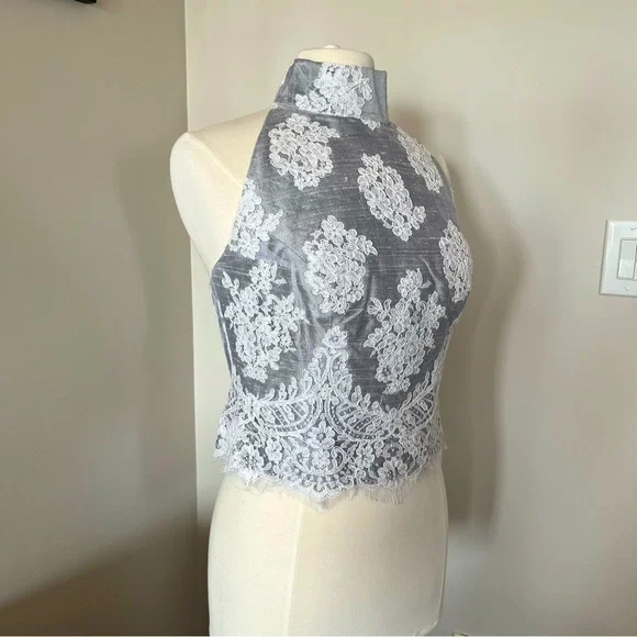 Formal Lace Halter Top - Picture 2 of 7